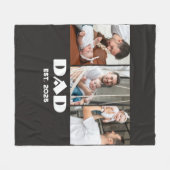 Personalisiertes Papa-Erinnerung 3-Foto-Collage Fleecedecke (Vorderseite (Horizontal))