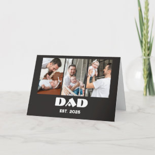 Personalisiertes Papa-Erinnerungsstück 3-Foto-Coll Dankeskarte