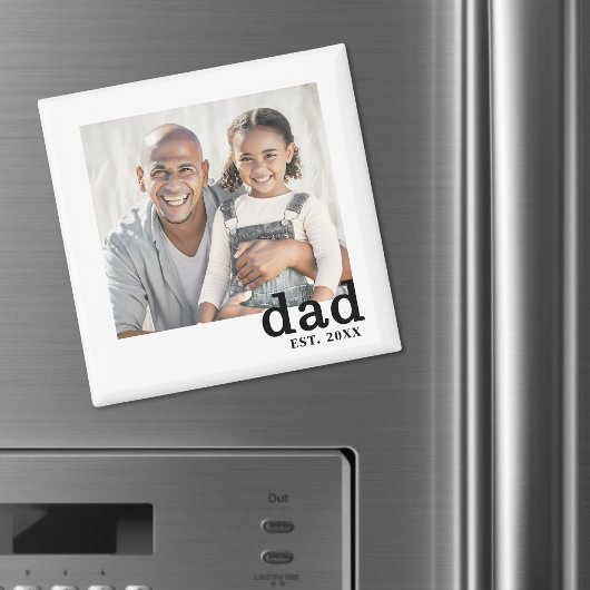 Personalisiertes Papa Etabliert Foto Magnet