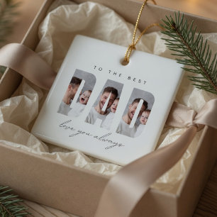 Personalisiertes Papa-Foto Weihnachten Bester Pa Keramikornament