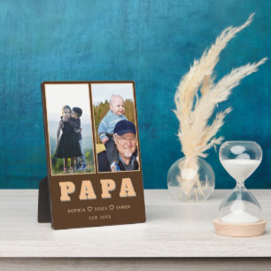 Personalisiertes Papa-Schild – Namen und Foto der  Fotoplatte