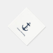 Personalisiertes Papier Boot Anker Nautical Geburt Serviette (Ecke)