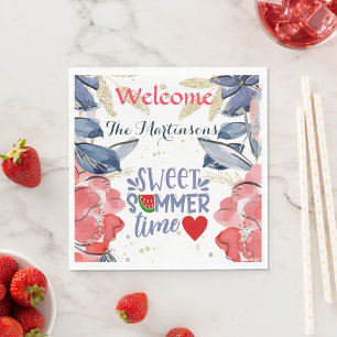 Personalisiertes Papier für Sommer-BBQ-Picknick   Serviette