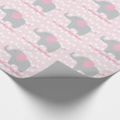Personalisiertes Papier mit rosa Elephant Geschenkpapier (Ecke)