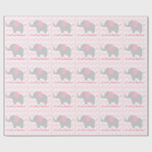 Personalisiertes Papier mit rosa Elephant Geschenkpapier (Flach)