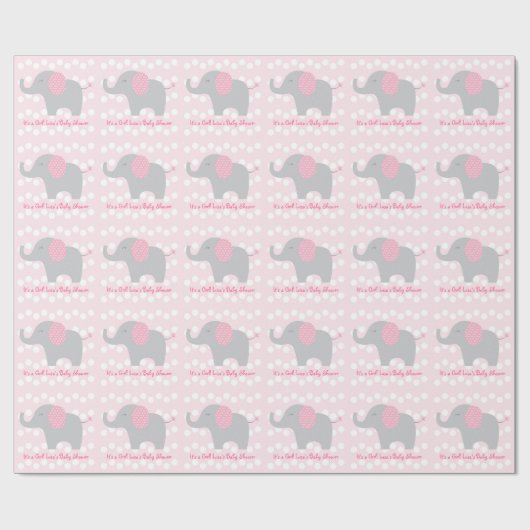 Personalisiertes Papier mit rosa Elephant Geschenkpapier (Flach)