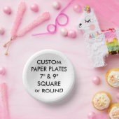 Personalisiertes PAPIERBOWLS (8) 7" x 1,5" D. Pappteller (Party)