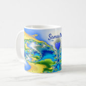Personalisiertes Paradise Atoll Fraktal Design Kaffeetasse (Vorderseite Links)