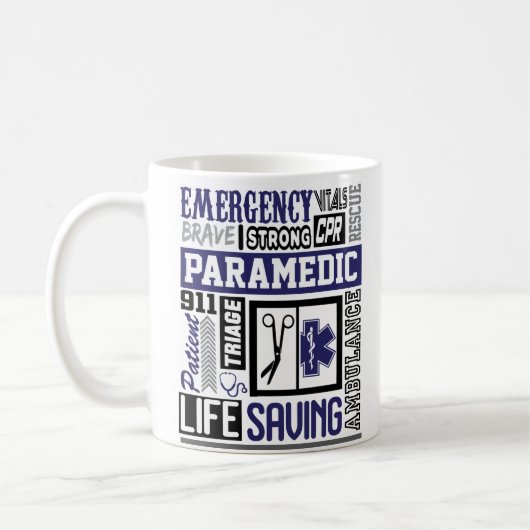 Personalisiertes Paramedic SymbolS Words Kaffeemas Kaffeetasse (Links)