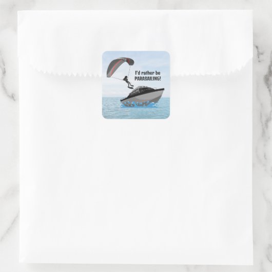 Personalisiertes Parasailing Quadratischer Aufkleber (Tasche)