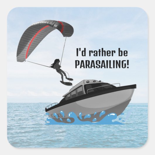 Personalisiertes Parasailing Quadratischer Aufkleber (Vorderseite)