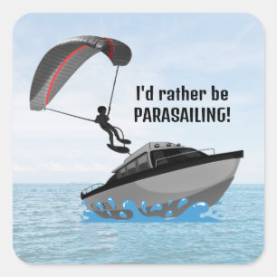 Personalisiertes Parasailing Quadratischer Aufkleber