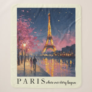 Personalisiertes Paris Nacht Wandkunstposter Sherpadecke