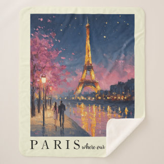 Personalisiertes Paris Nacht Wandkunstposter  Sherpadecke