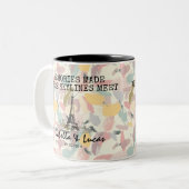 Personalisiertes Pariser Gedächtnis - Line Art Seh Zweifarbige Tasse (Vorderseite Links)