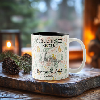 Personalisiertes Pariser Gedächtnis - Line Art Seh Zweifarbige Tasse