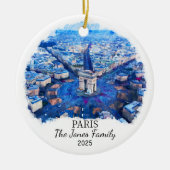 Personalisiertes Pariser Ornament, Frankreich Keramik Ornament (Vorne)