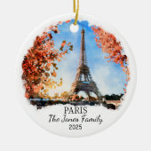 Personalisiertes Pariser Ornament, Frankreich Keramik Ornament (Vorne)