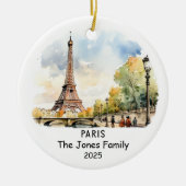 Personalisiertes Pariser Ornament, Frankreich Keramik Ornament (Vorne)