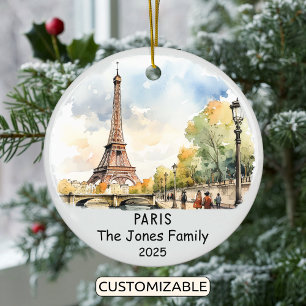 Personalisiertes Pariser Ornament, Frankreich Keramik Ornament