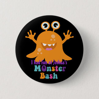 Personalisiertes Party-Abzeichen - orange Monster Button
