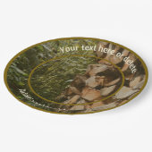 Personalisiertes Party aus gestapeltem Firewood Fa Pappteller (Schrägansicht)