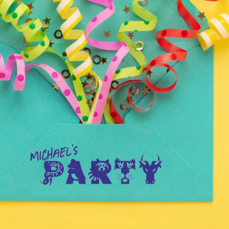 Personalisiertes Party - Briefmarke von Kautschuk Permastempel