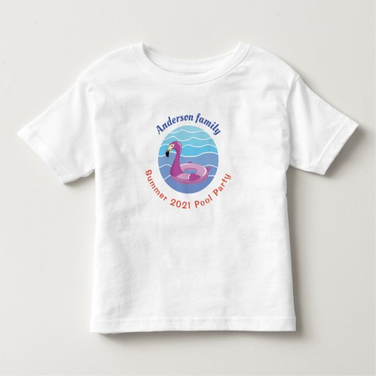 Personalisiertes Party des Swimmingpools Kleinkind T-shirt (Vorderseite)