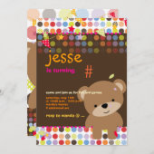 Personalisiertes Party des Teddy Bear Einladung (Vorne/Hinten)