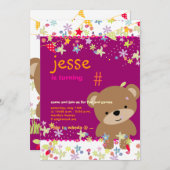 Personalisiertes Party des Teddy Bear Einladung (Vorne/Hinten)