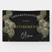 Personalisiertes Party für Black & Gold Banner (Horizontal)