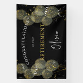 Personalisiertes Party für Black & Gold Banner (Vertikal)