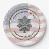 Personalisiertes Party für das Militärruhestand Pappteller (Vorderseite)