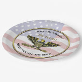 Personalisiertes Party für das Militärruhestand Pappteller (Schrägansicht)