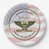 Personalisiertes Party für das Militärruhestand Pappteller (Vorderseite)