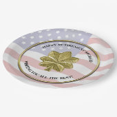 Personalisiertes Party für das Militärruhestand Pappteller (Schrägansicht)