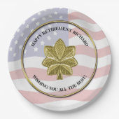 Personalisiertes Party für das Militärruhestand Pappteller (Vorderseite)