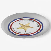 Personalisiertes Party für das Militärruhestand Pappteller (Schrägansicht)