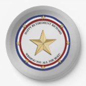 Personalisiertes Party für das Militärruhestand Pappteller (Vorderseite)