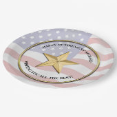 Personalisiertes Party für das Militärruhestand Pappteller (Schrägansicht)