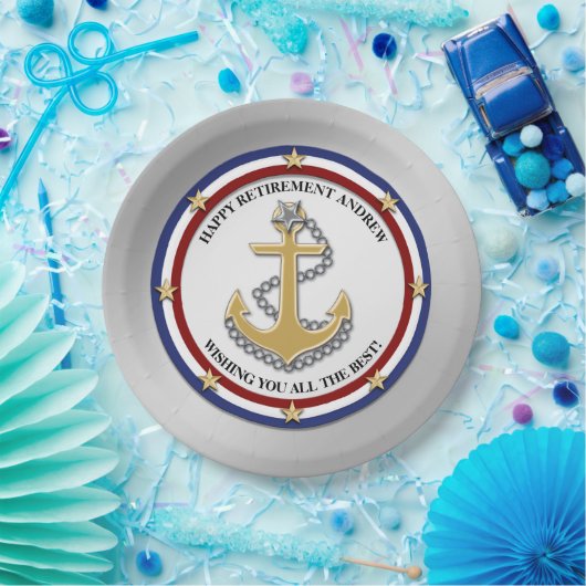 Personalisiertes Party für das Militärruhestand Pappteller (Party)