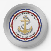 Personalisiertes Party für das Militärruhestand Pappteller (Vorderseite)