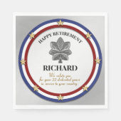 Personalisiertes Party für das Militärruhestand Serviette (Vorderseite)