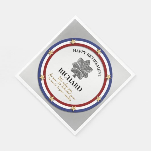 Personalisiertes Party für das Militärruhestand Serviette (Ecke)