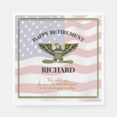 Personalisiertes Party für das Militärruhestand Serviette (Vorderseite)