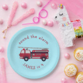 Personalisiertes Party für LKW mit rotem Feuer Pappteller (Party)