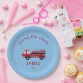 Personalisiertes Party für LKW mit rotem Feuer Pappteller (Party)