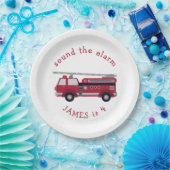 Personalisiertes Party für LKW mit rotem Feuer Pappteller (Party)
