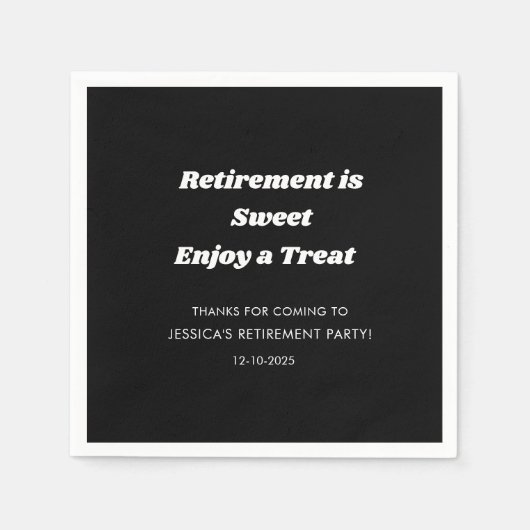 Personalisiertes Party für Schwarz-weiße Altersvor Serviette (Vorderseite)