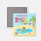 Personalisiertes Party-Mädchen Geburtstagsparty Magnet (Vorderseite/Rückseite)